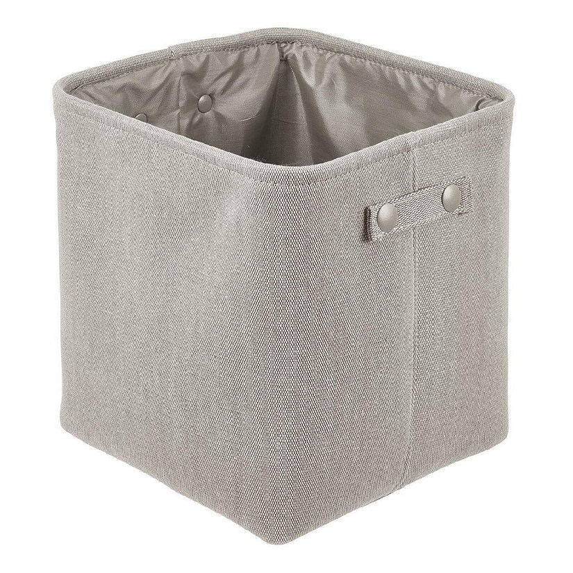 mDesign Fabric Bathroom Storage Bin, Coated Interior Light Gray