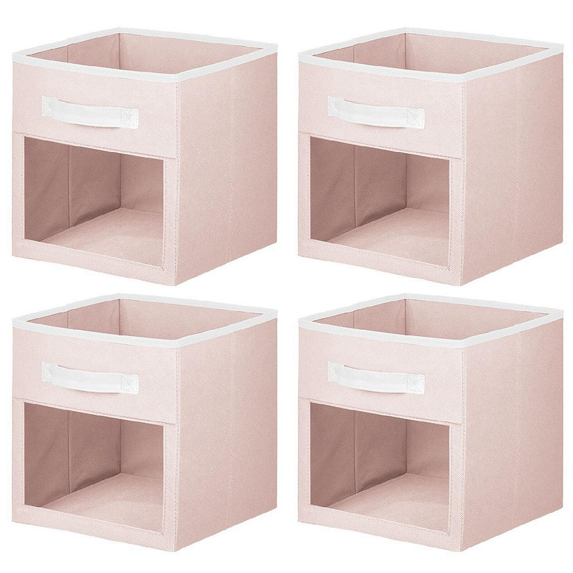 mDesign Plastic Cube Storage Bins Organizer Basket Containers, 4