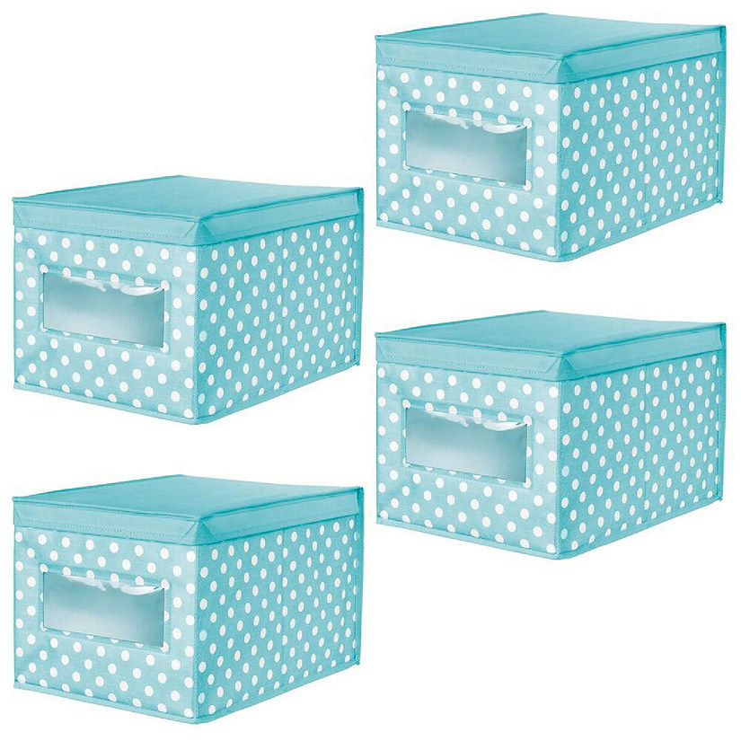 Mdesign Stackable Closet Storage Bin Box With Drawer, 4 Pack