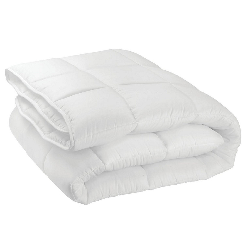 mDesign King Down Alternative Quilted Duvet Insert, Comforter Optic White