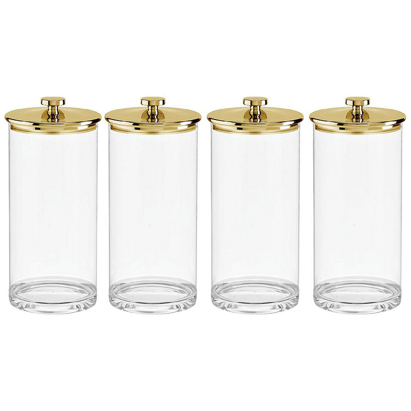 mDesign Kitchen Apothecary Airtight Canister Jars, Lid, 4 Pack, Clear