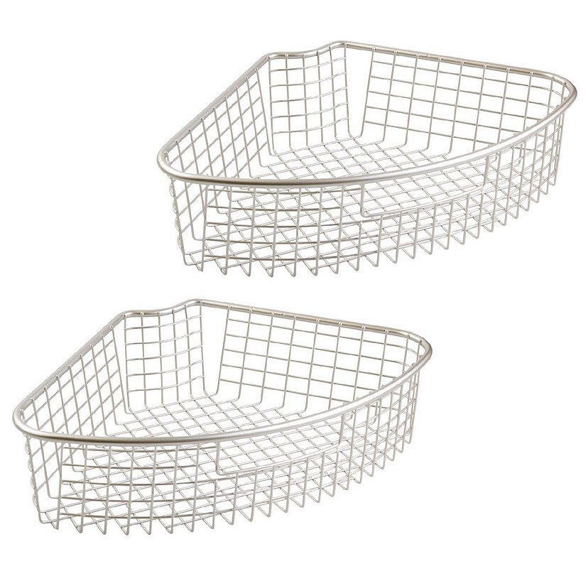mDesign Kitchen Lazy Susan Storage Basket, 1/4 Wedge, 2 Pack