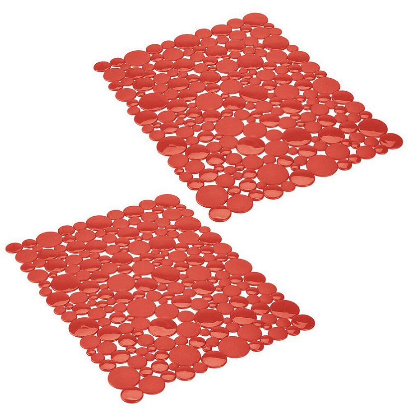 mDesign Kitchen Sink Protector Mat - Pebble Design - Small, 2 Pack