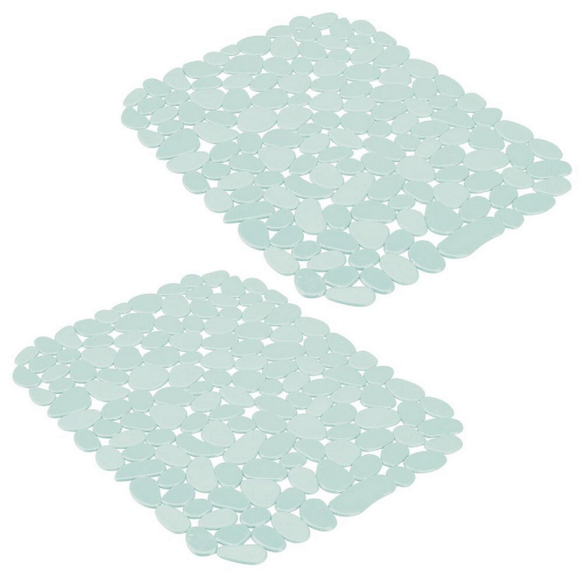 mDesign Kitchen Sink Protector Mat Pebble Design Large, 2 Pack