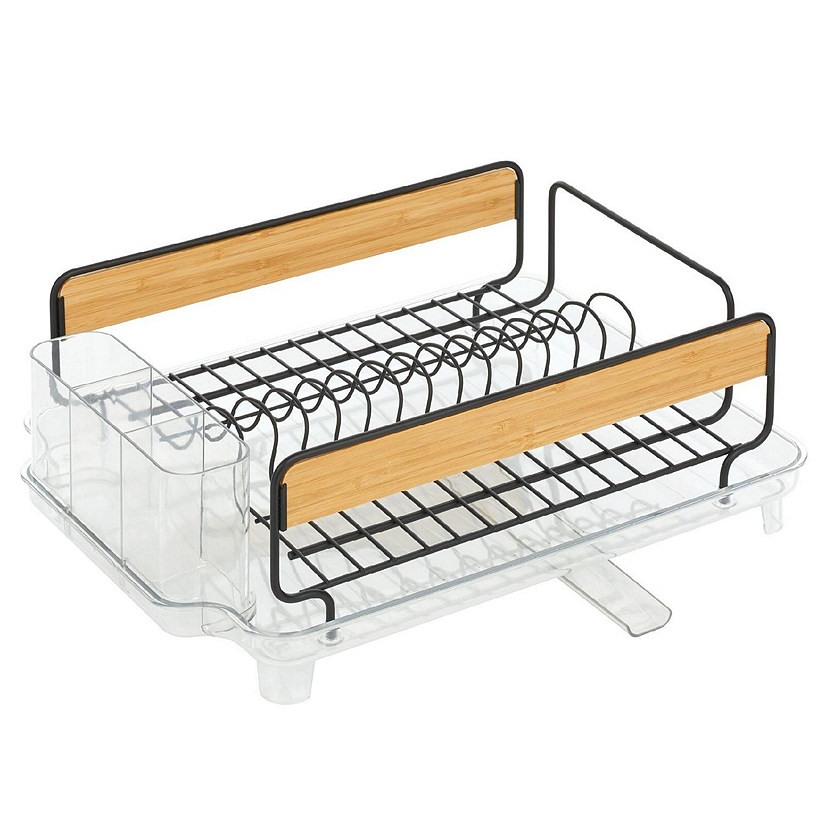 Mdesign Metal Drainboard - Plastic Cutlery Tray/wood Handles