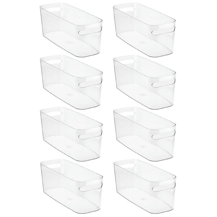 mDesign Large Plastic Bathroom Storage Bins, Handles, 16" Long, 8 Pack