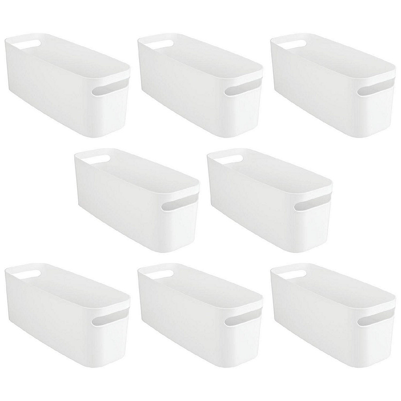 mDesign Large Plastic Bathroom Storage Bins, Handles, 16 Long, 4