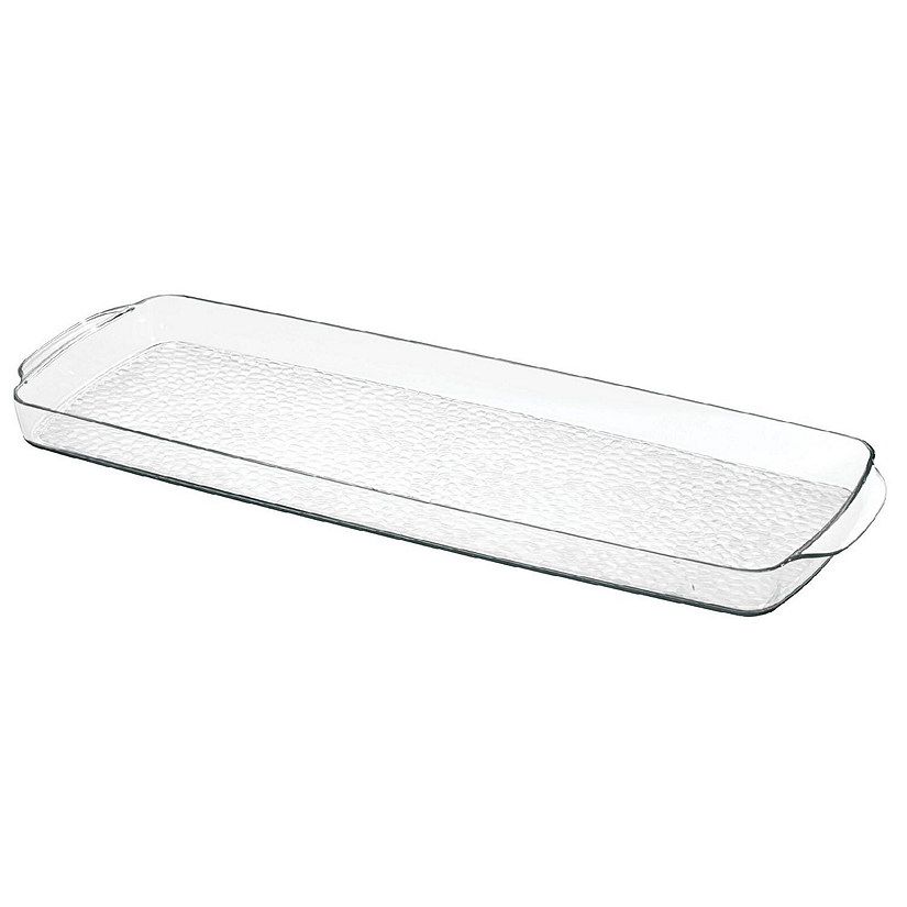 mDesign Long Plastic Bathroom Toilet Tank Storage Vanity Accessory Tray Clear