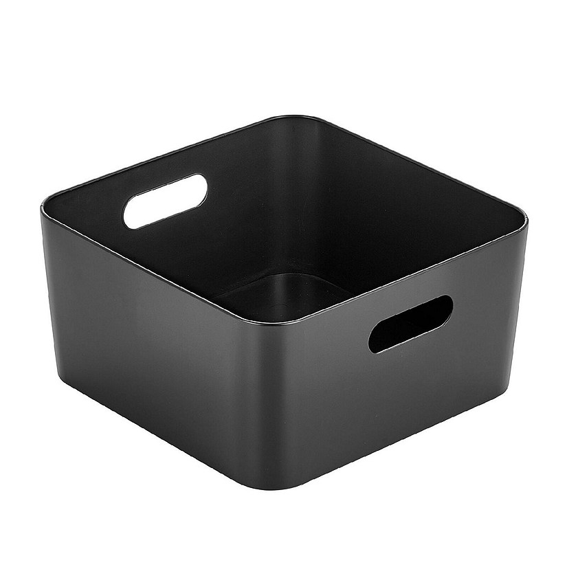 Black Medium Storage Bin with Handles