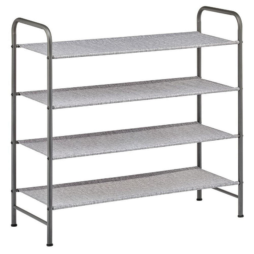 Graphite 4-Tier Metal Shoe Rack