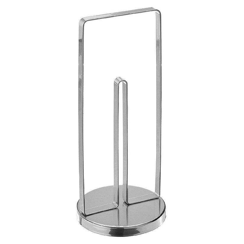 mDesign Modern Metal Free-Standing Toilet Paper Stand, Holds 3 Rolls - Chrome