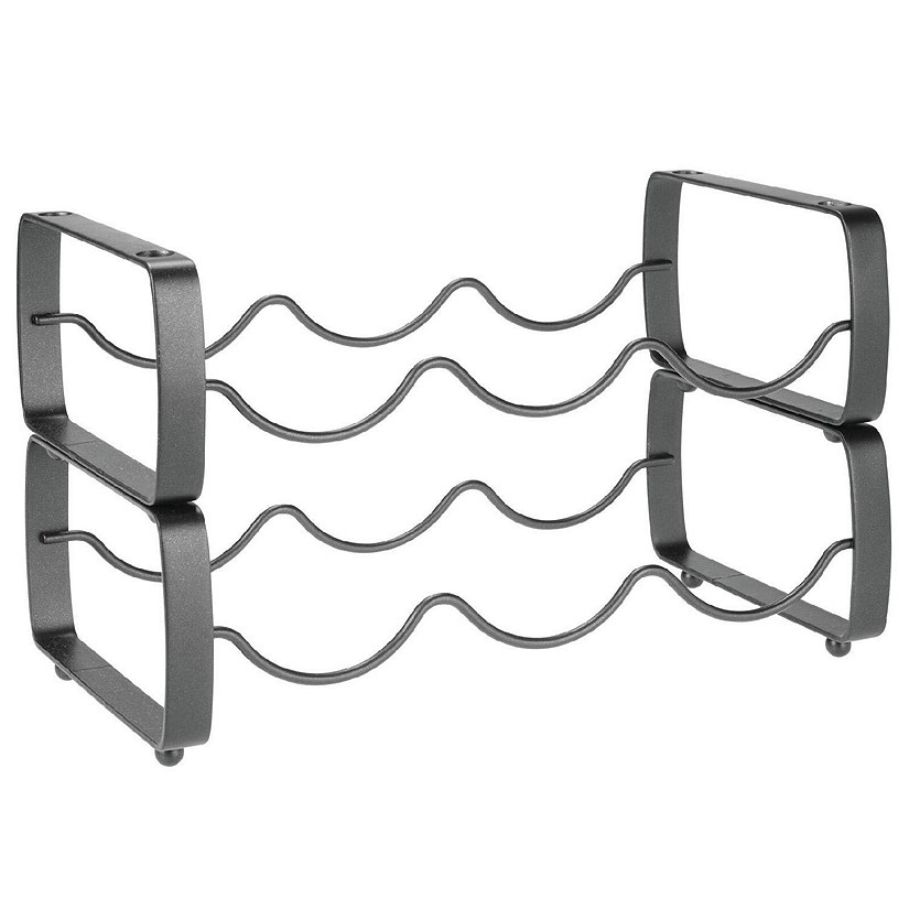 mDesign Metal FreeStanding Stackable MultiBottle Wine Rack 2 Pack
