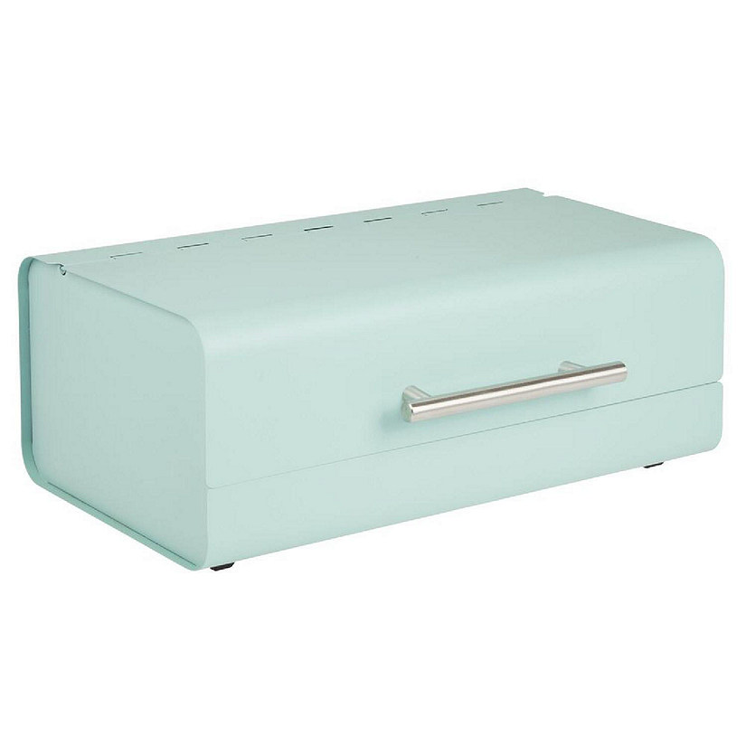 mDesign Metal Kitchen Countertop Bread Box, Home Storage Bin Mint Green