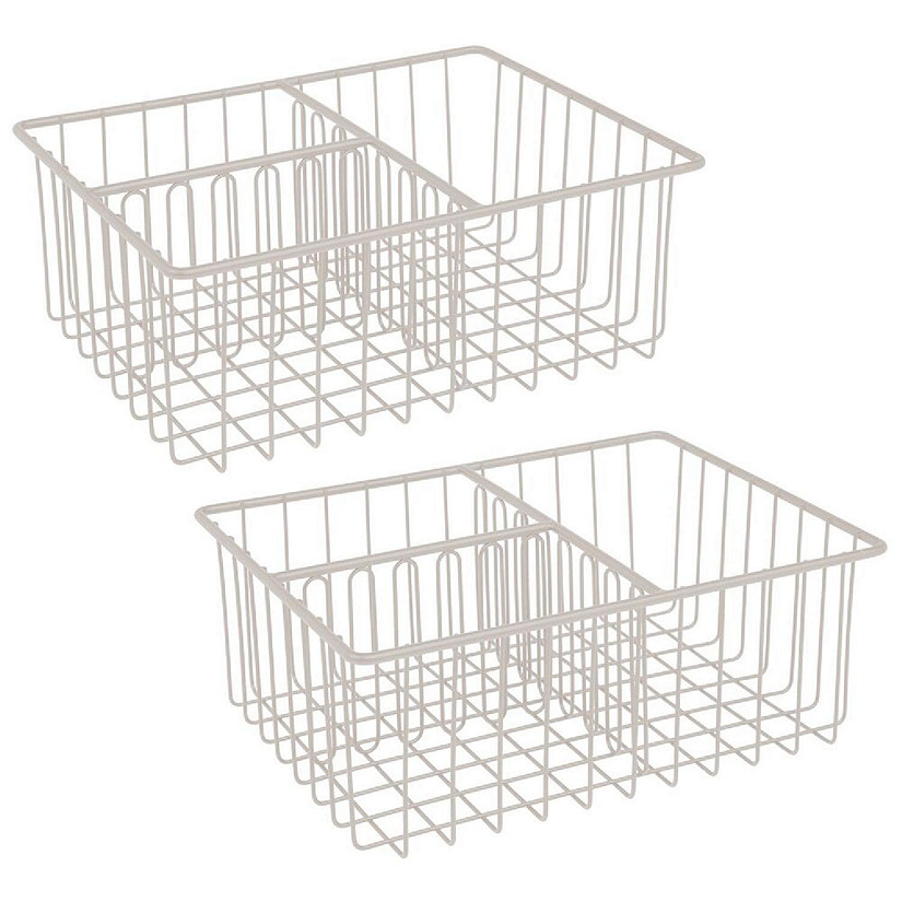 mDesign Metal Kitchen Organizer for Food Storage Container Lid 2 Pack