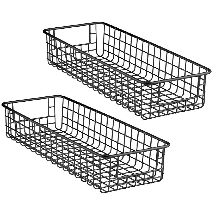 mDesign Metal Wire Basket for Organizing Storage Pantry - 2 Pack ...