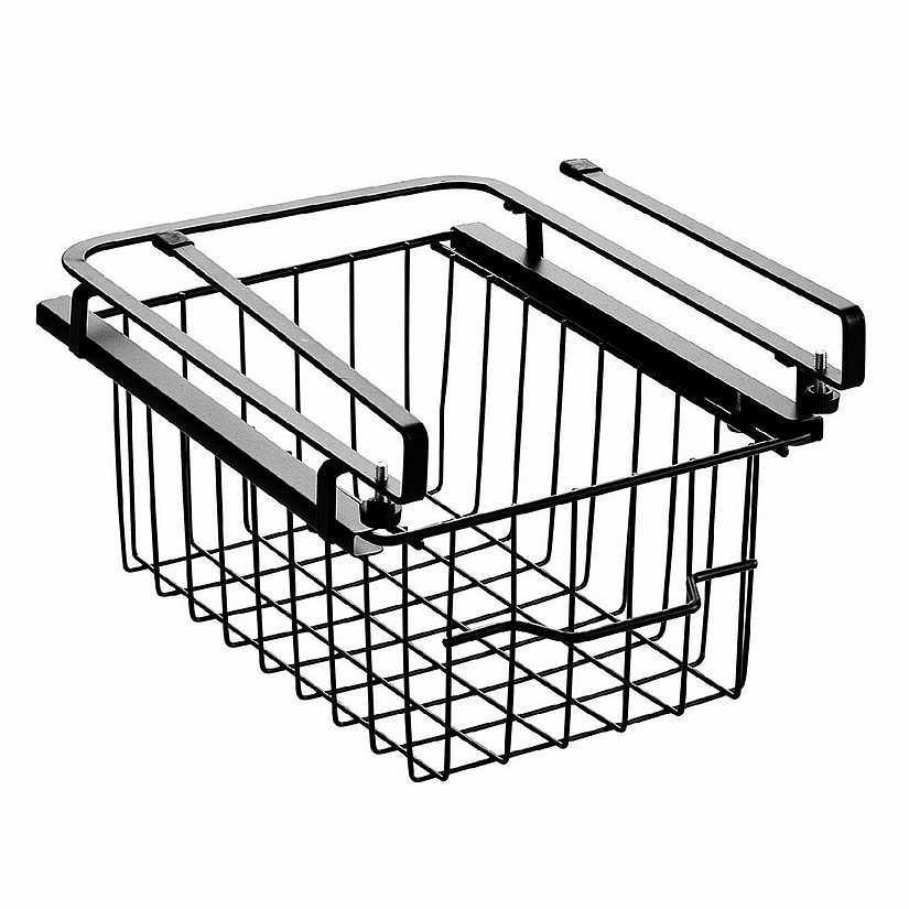 mDesign Metal Wire XS Sliding Under Shelf Kitchen Storage Basket - Matte  Black