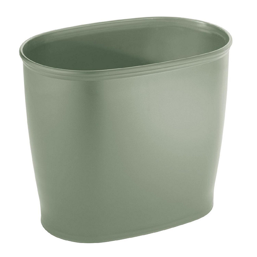 mDesign Plastic 2.25 Gallon Slim Trash Can Garbage Wastebasket Bin, Olive  Green