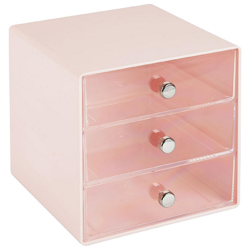 MAKEUP ORGANIZER Acrylic Cosmetic Storage Drawers Jewelry Box Pink 3 Pcs  HBLIFE