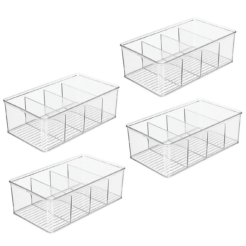 mDesign Plastic Divided Office Organizer Bin with 4 Sections - 4