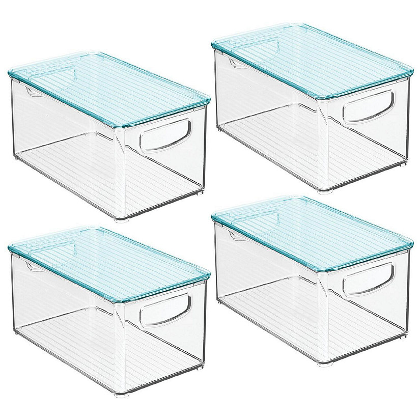 mDesign Clear Plastic Kitchen/Nursery Baby Food Organizer Storage Bin with  Handle, 4 Pack - 10 x 6 x 5