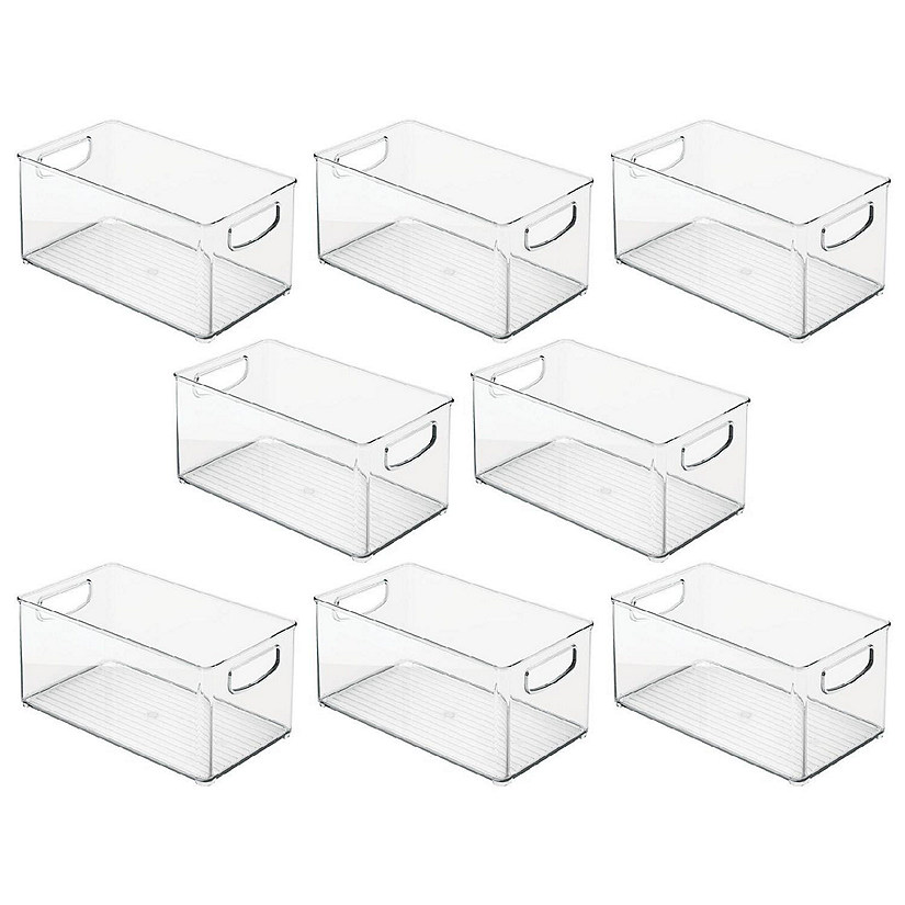 mDesign Plastic Bath Vanity Storage Organizer Bin with Handles, 8 Pack