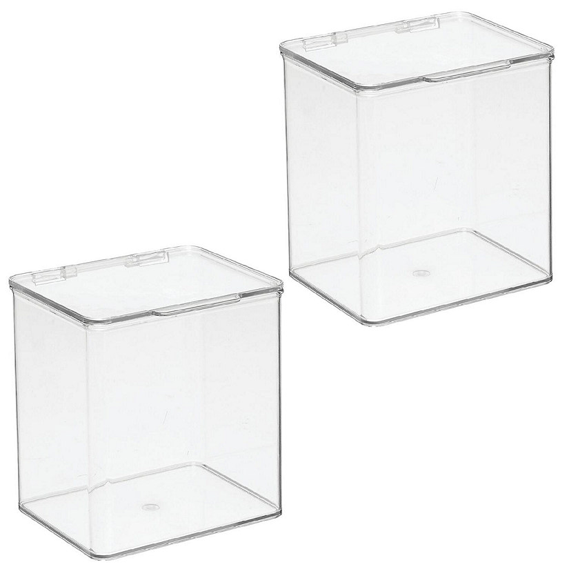 Cornucopia Brands-1gal Square Clear Plastic Canisters With Black
