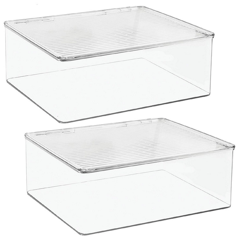 mDesign Plastic Bathroom Storage Organizer Bin Box - 2 Pack