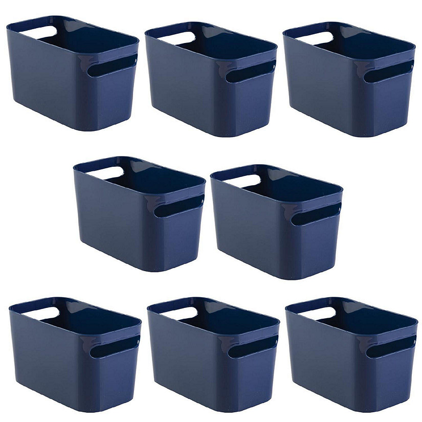 mDesign Plastic Bathroom Vanity Storage Organizer Bin, 10", 8 Pack - Navy Blue Image