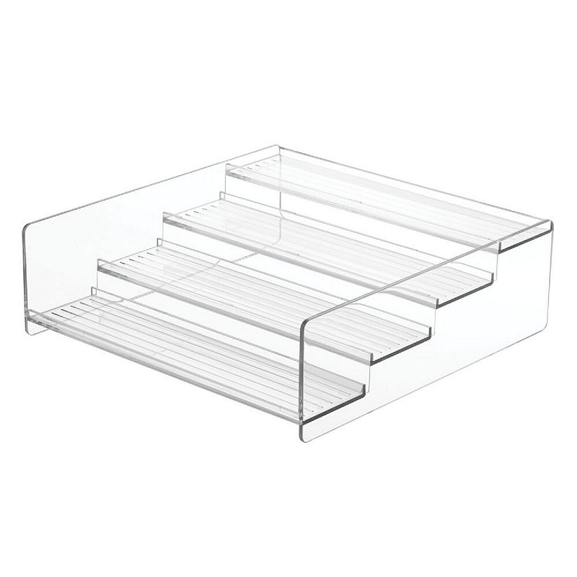 mDesign Plastic Bathroom Vitamin Storage Organizer Shelf, 4 Levels Clear