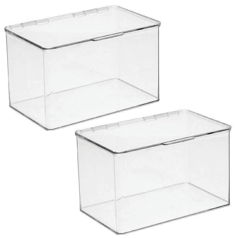 mDesign Plastic Stackable Closet Shoe Storage Box, Side Opening, 8 Pack,  Clear