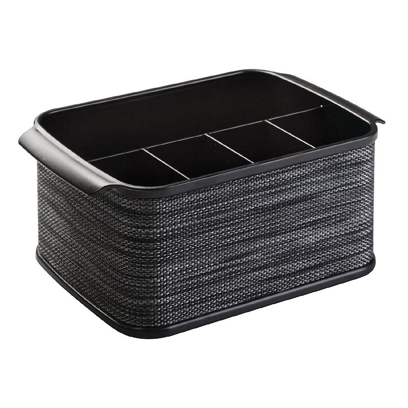 mDesign Plastic Cutlery Storage Organizer Caddy Bin Black