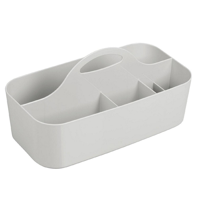 mDesign Plastic Divided Nursery Organizer Basket Caddy Tote, Handle ...