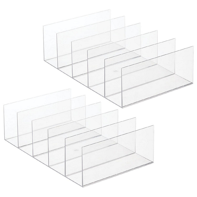 mDesign Plastic Divided Purse Organizer for Closets, 5 Sections, 2 Pack,  Clear