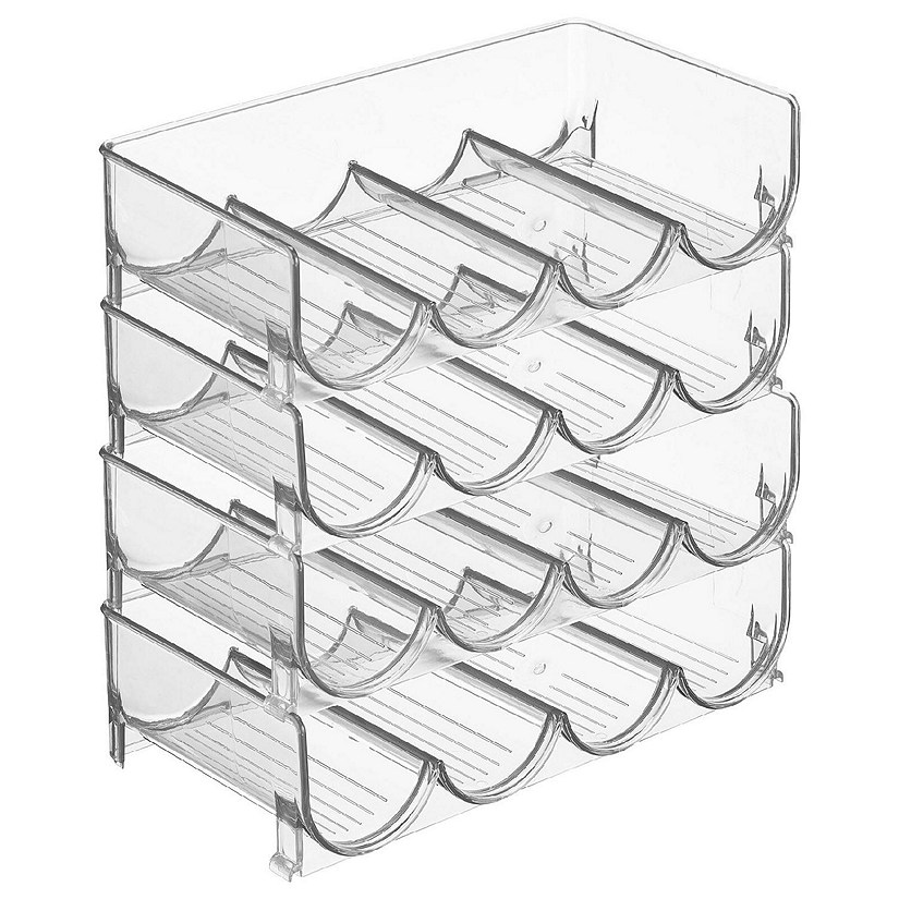 mDesign Plastic Free-Standing Stackable 4 Bottle Storage Rack - 4 Pack ...