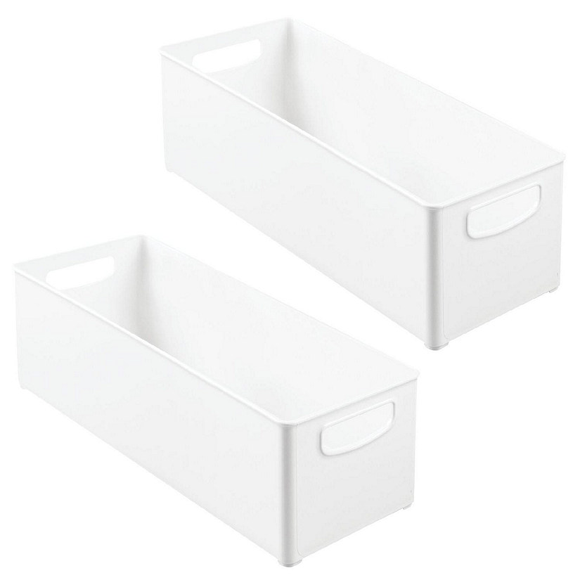 mDesign Plastic Home Storage Bin Organizer with Handles - 2 Pack