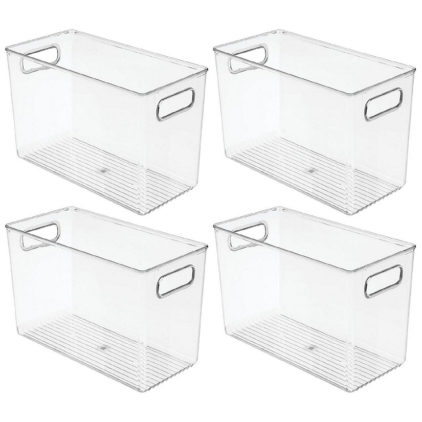 mDesign Plastic Household Cubby Storage Organizer Container Bin - 4 Pack - Clear Image