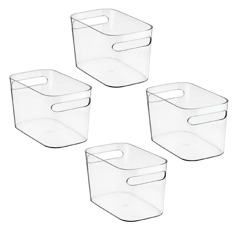 mDesign Plastic Kids Toy Box Storage Organizer Tote Bin, 10" Long, 4 Pack, Clear Image