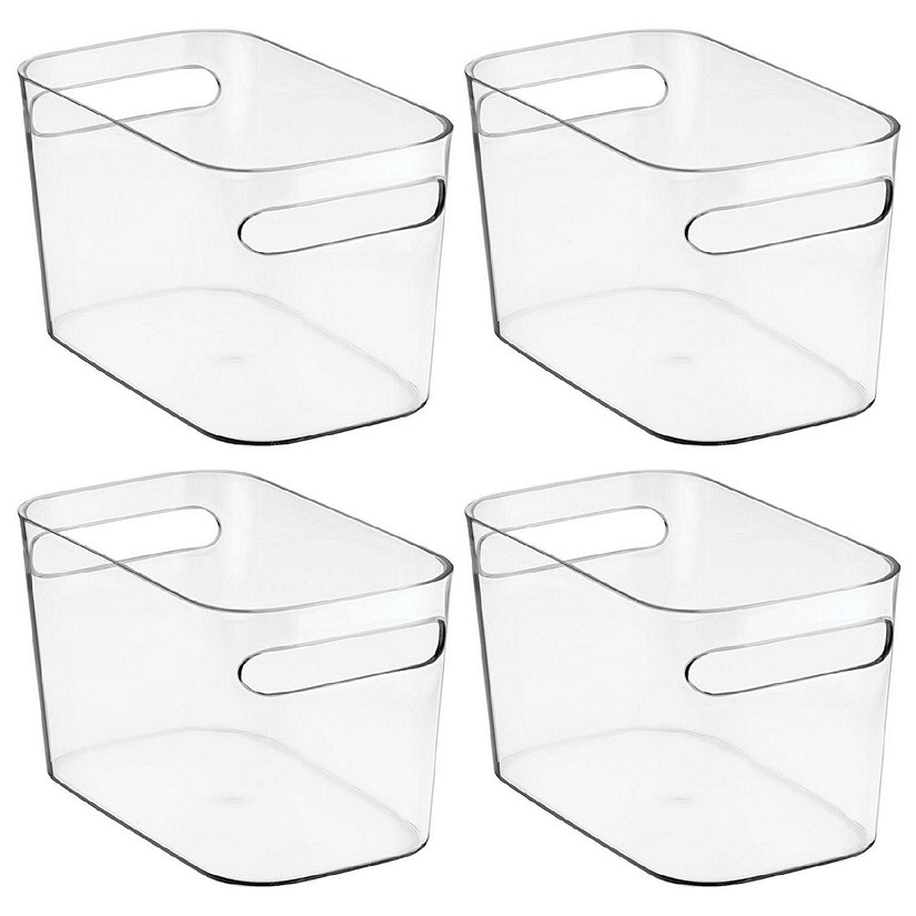 iDesign Plastic Storage Bin with Handles for Kitchen, Fridge
