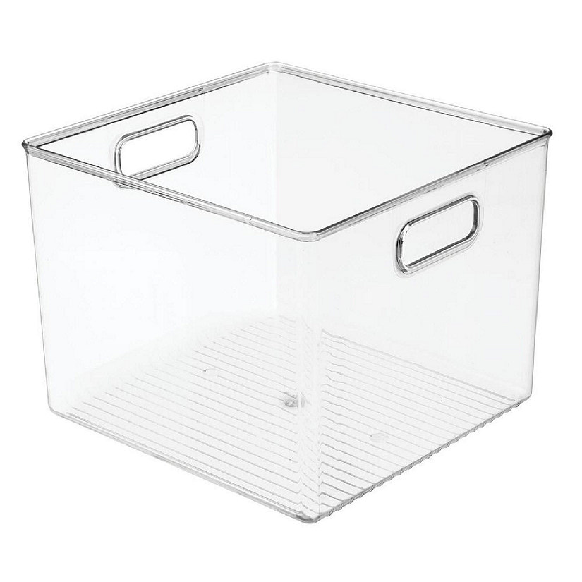 mDesign Plastic Kitchen Pantry Storage Organizer Bin Basket with Handles, Clear