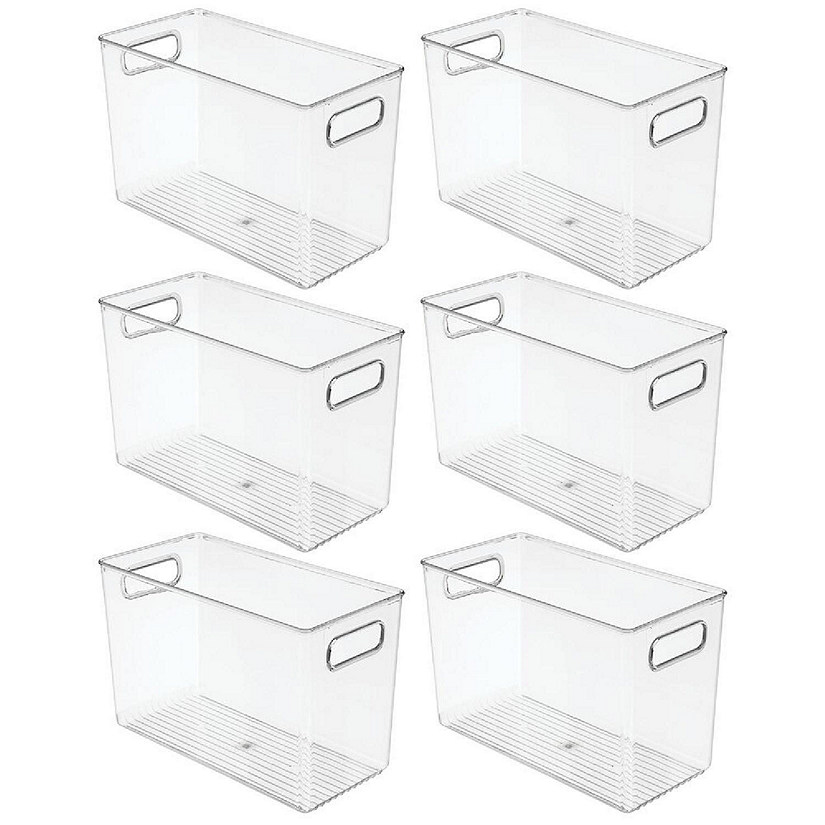 mDesign Plastic Kitchen Pantry Storage Organizer Container Bin - 6 Pack ...