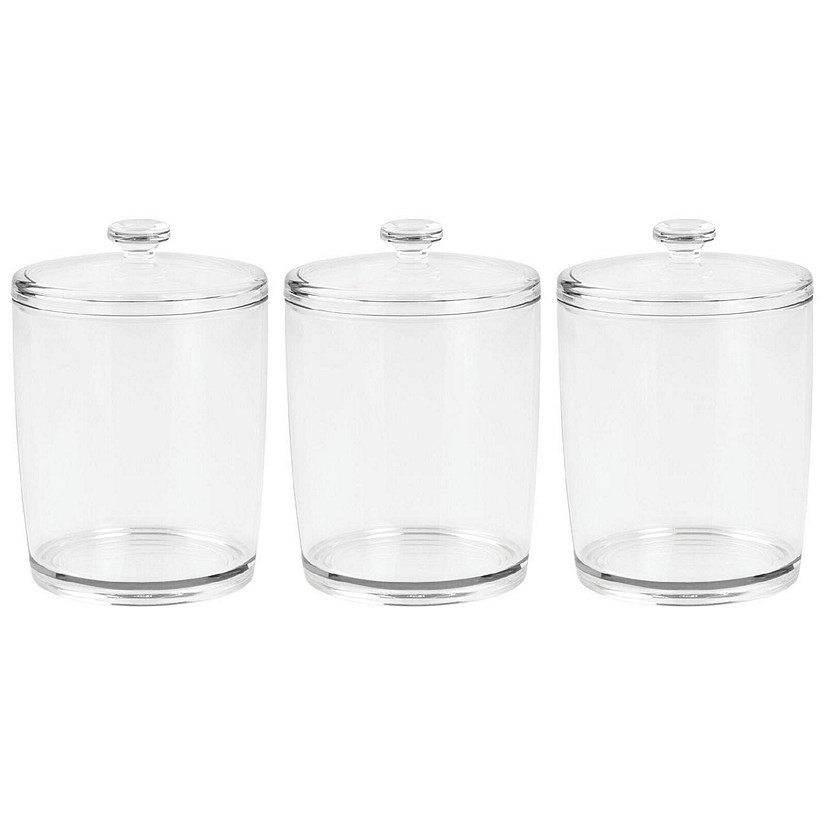 Cornucopia Tall Clear Plastic Canisters w Lids and Labels ( 3-Pack