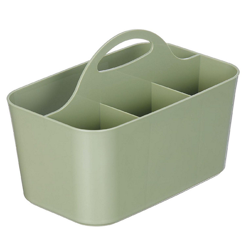 mDesign Plastic Shower Caddy Storage Organizer Basket with Handle - Olive  Green