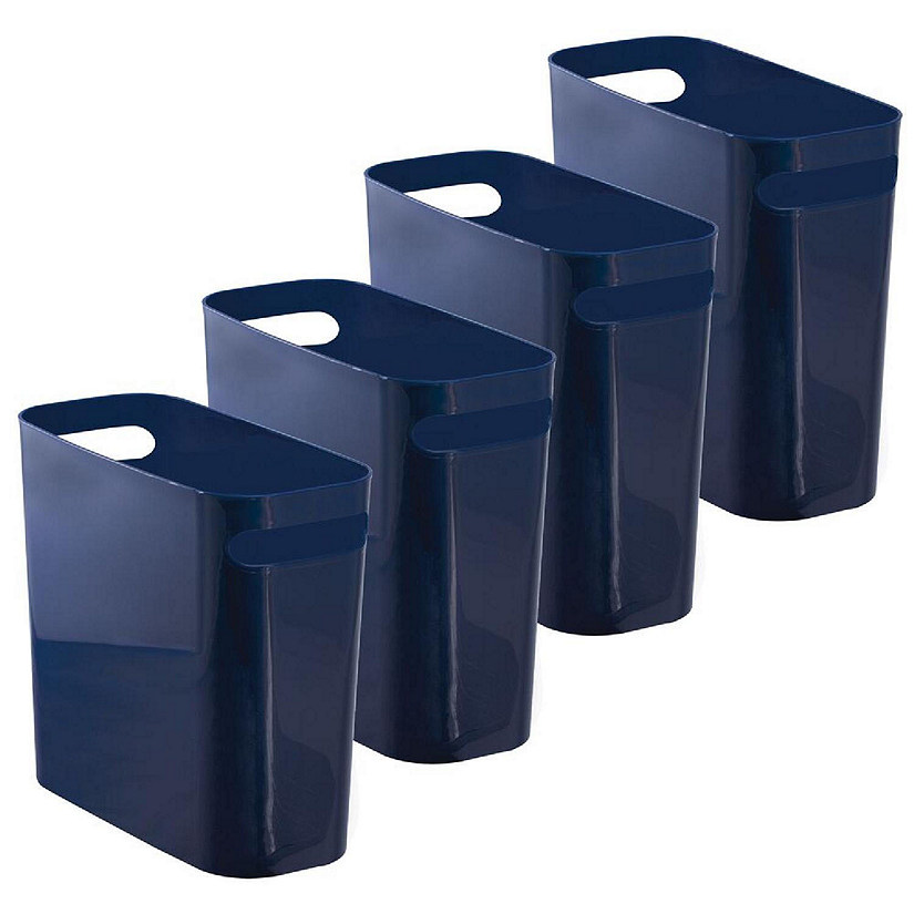 mDesign Plastic Small 1.5 Gallon/5.7 Liter Trash Can, Handles, 4 Pack ...