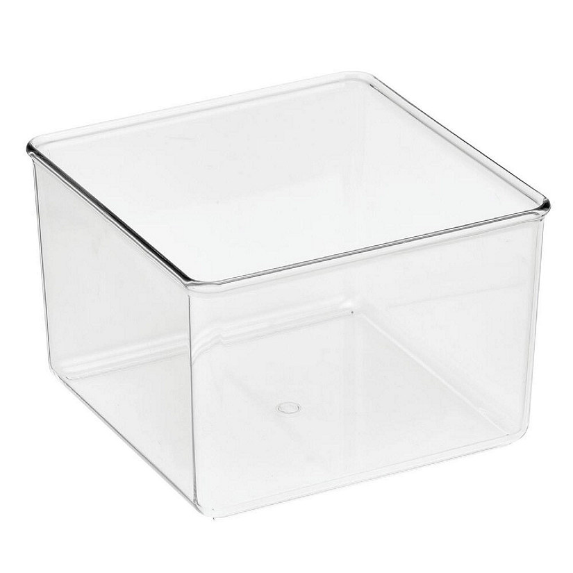mDesign Plastic Square Drawer Organizer Container Bin for Closets, 4 Pack, Clear - Clear