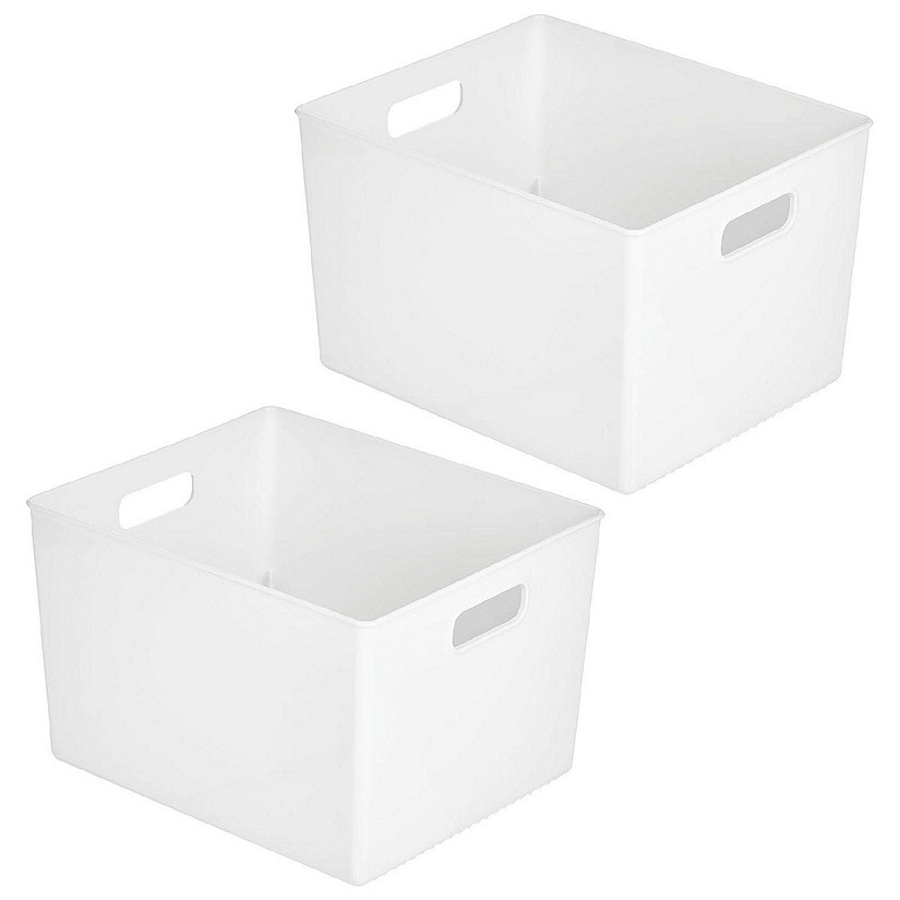 mDesign Plastic Stackable Bin Storage Organizer Basket Container 2