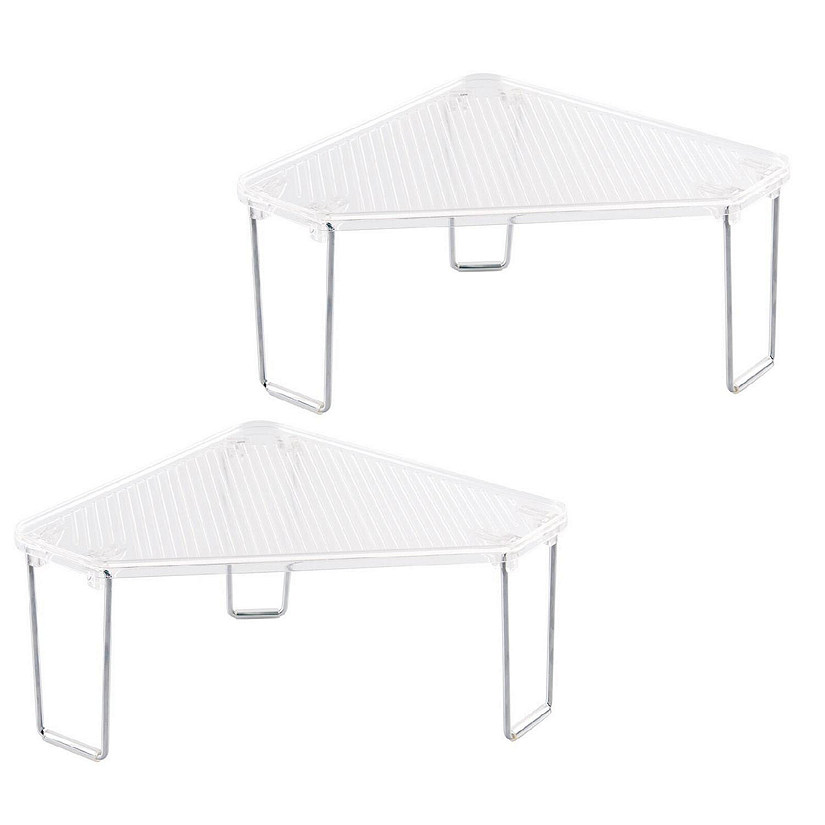 mDesign Plastic/Steel Corner Stackable Rack, Bathroom, 2 Pack