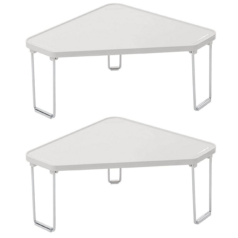 mDesign Plastic/Steel Corner Stackable Rack, Bathroom, 2 Pack