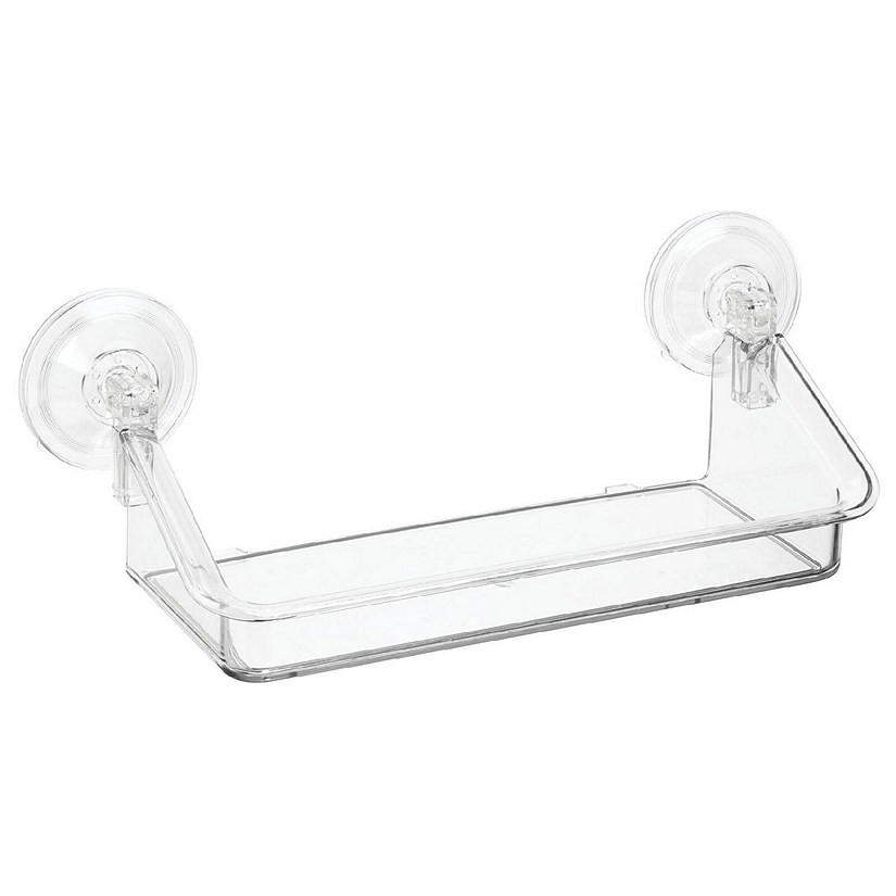 mDesign Plastic Suction Hanging Window Shelf for Home Storage, Small