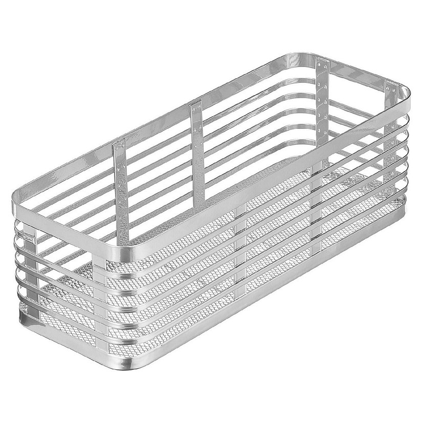 mDesign Slim Metal Wire Organizer Basket for Kitchen, Chrome Image