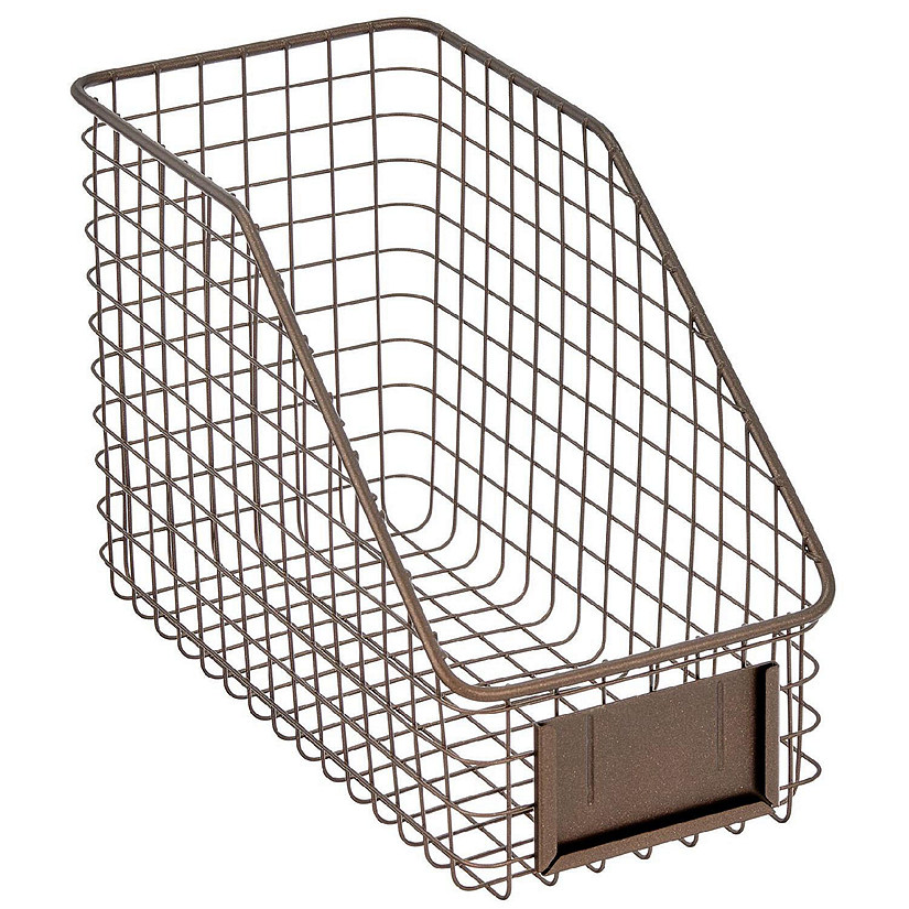 mDesign Steel Over Cabinet Kitchen Storage Organizer Holder and Basket -  Bronze